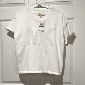 MICHAEL Michael Kors White Crop top with Initial Size XS NWT